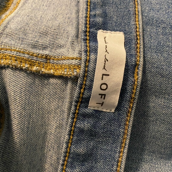 LOFT Women Jeans High Waist Straight Crop Raw Hem Denim, Size 29 / 8P - Picture 2 of 7